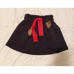 Chandamama Blue Skirt with Red Tie and Gold Dots